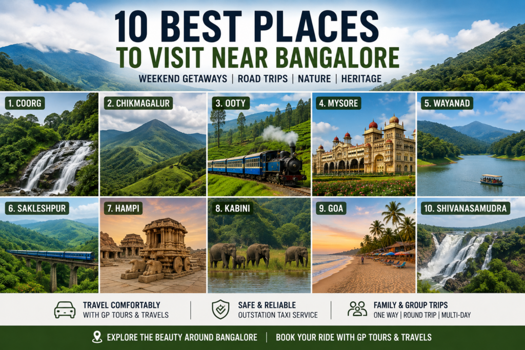 10 best places to visit near Bangalore